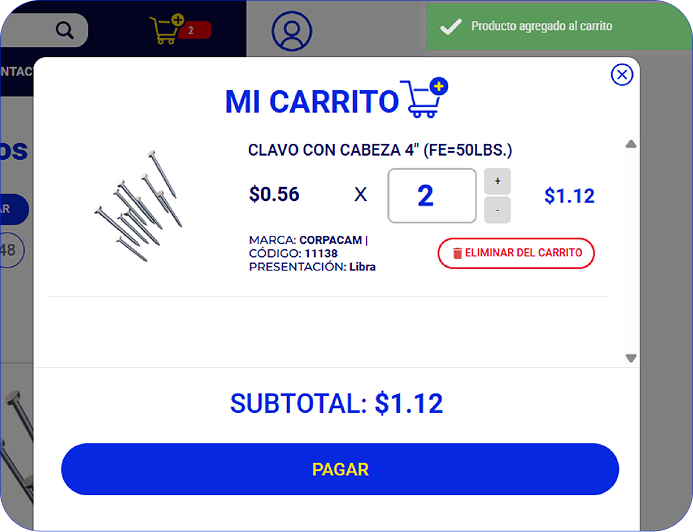Agrega productos al carrito